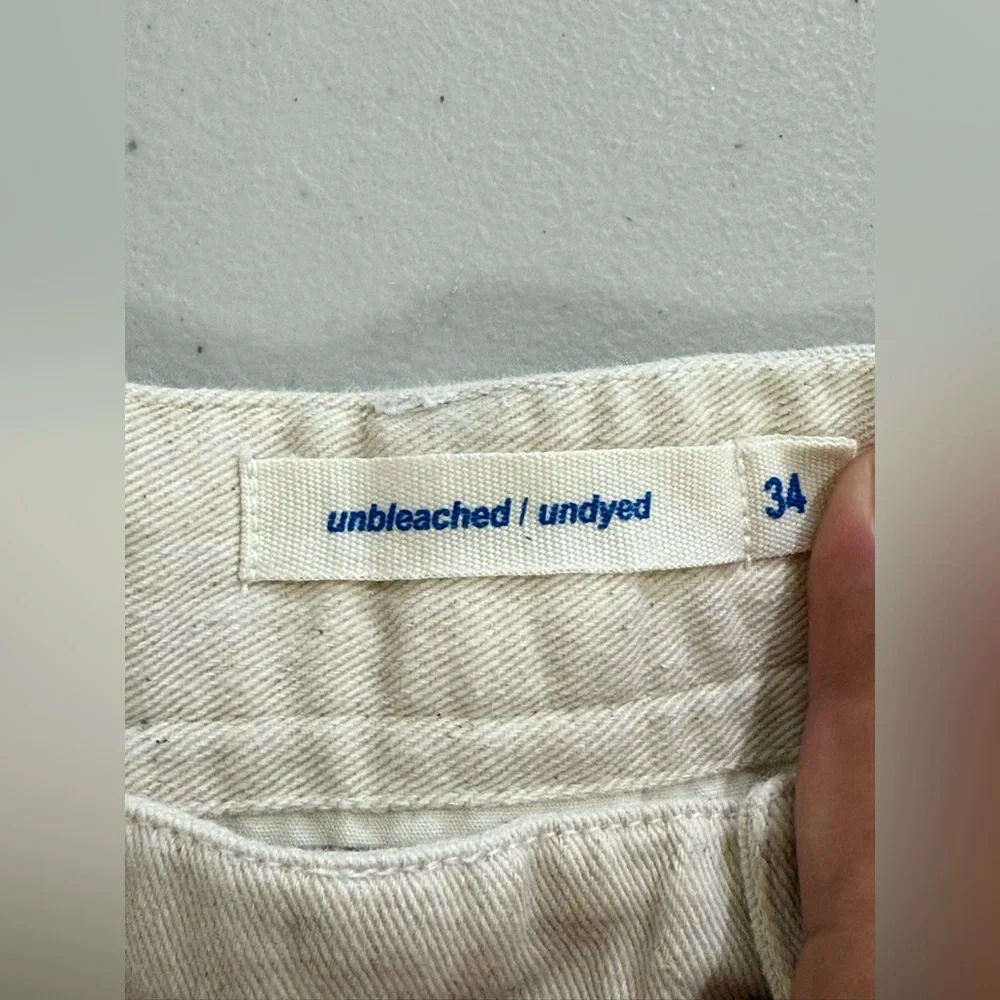 unbleached / undyed Men's Casual Cotton Chino Pants in Off-White